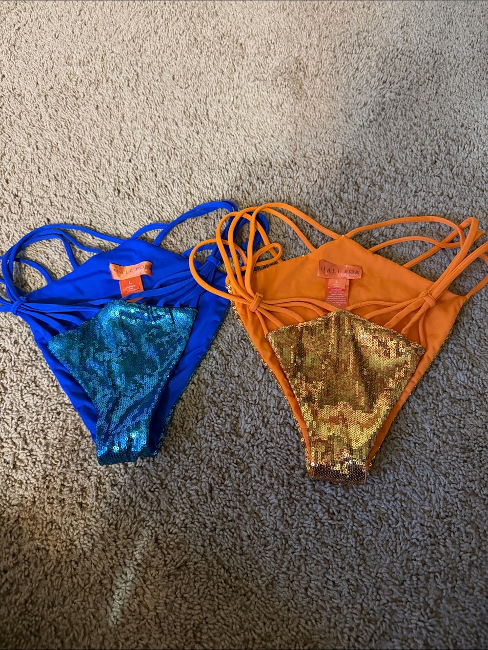 Hale Bob cabana sz L sequined bikini bottoms